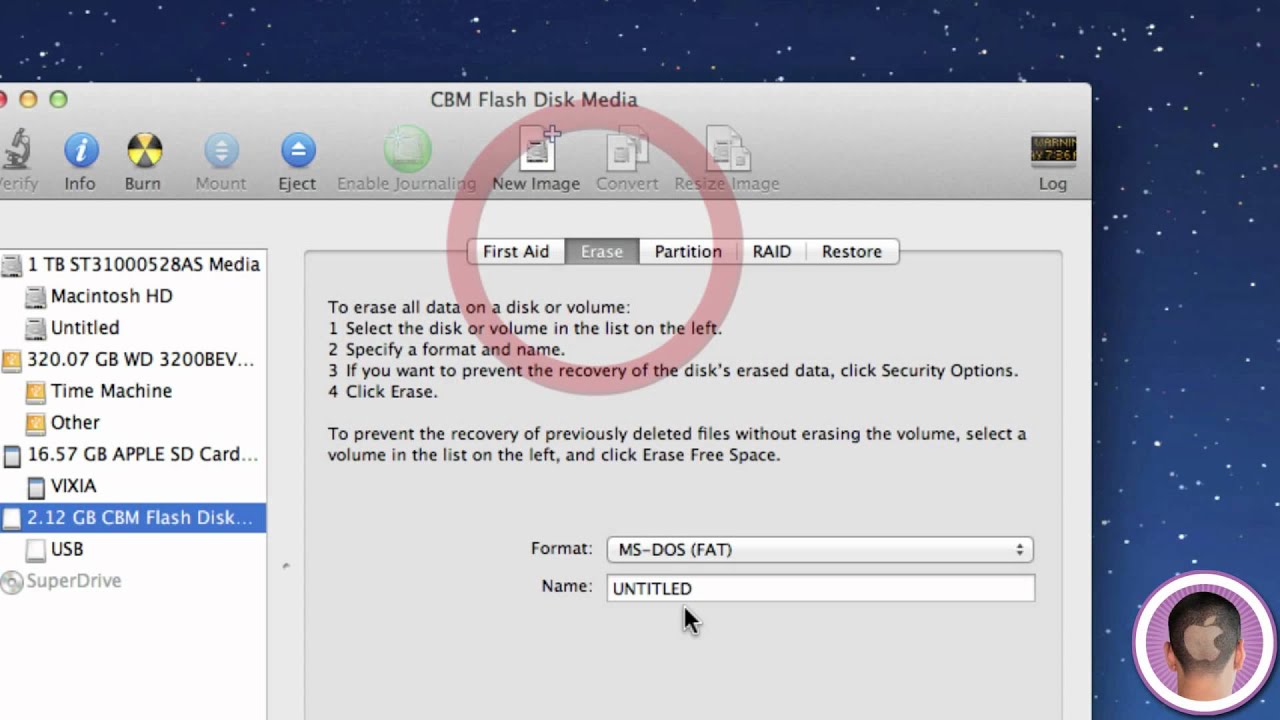 format usb for pc on mac
